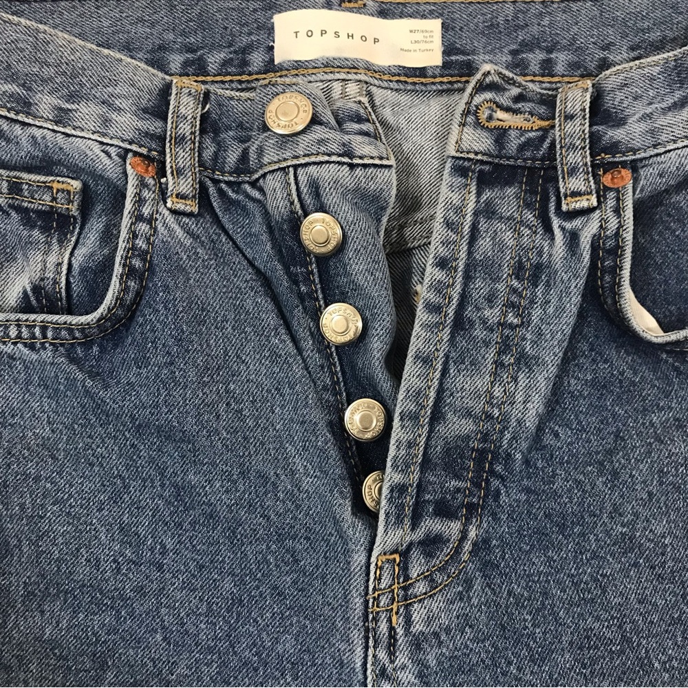 Topshop Blue High Waist Runway Jeans - Picture 5 of 9